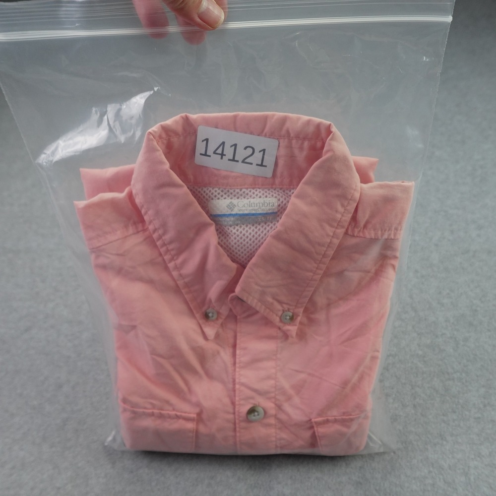 Columbia Shirt Mens XS Coral Pink PFG Bahama II Fishing Short Sleeve - Picture 14 of 14